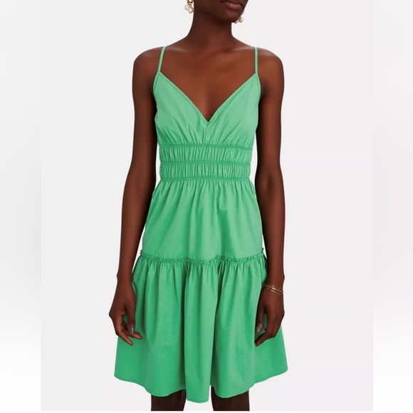 Rails "Carmen" Green V-Neck Knee Length Summer Dress S ($228) - Picture 1 of 8